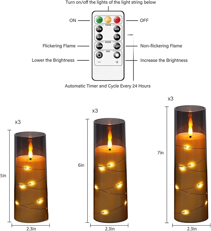 Flameless Candles with Embedded Star String, Suitable - Image 2
