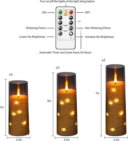 Flameless Candles with Embedded Star String, Suitable - Image 2