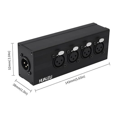 HUALEU 3Pin XLR 1 Male to 4 Female Splitter, 4WAY XLR Four-Input and one-Output - Image 5