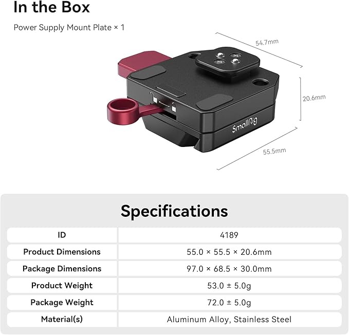 SMALLRIG Mini V Mount Battery Plate - Image 8