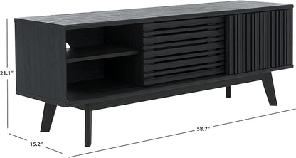 SAFAVIEH ESMA TV Stand for up to 65" Flatscreen – Black, Sliding Doors - Image 5