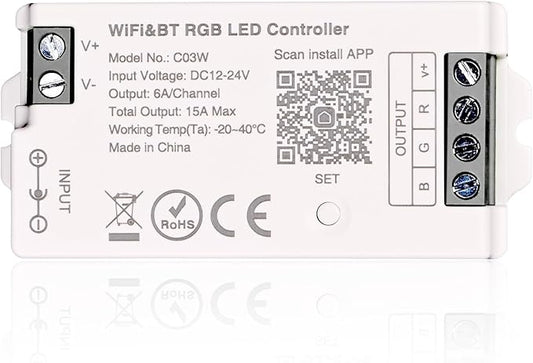 TUNICHX RGB SMD FCOB LED Strip 2.4 GHz WiFi Group Controller Alexa Google Home by TUNICHX