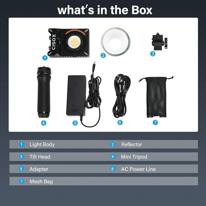 SIRUI Super Bulbs C150X 150W LED Video Light, COB Portable Photography Camera - Image 9