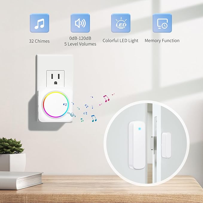 Door Chime, Door Sensor Chime When Door Opens, BITIWEND Door Entry Alarm - Image 2