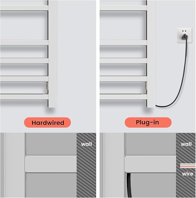 Towel Warmer, 10-Bar 304 Compact Stainless Steel Towel Warmer Rack - Image 7