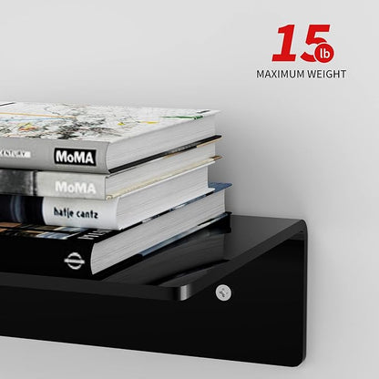 12 Inches Acrylic Wall Shelves 2 Pack, Floating Shelf - Image 4