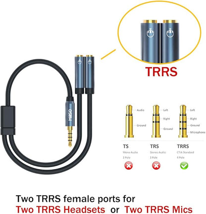 MillSO Headset Splitter for 2 TRRS Headphones or Mics 3 Feet 3.5mm Jack Adapter - Image 5