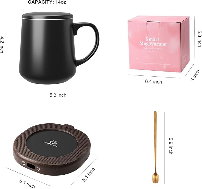 Coffee Mug Warmer & Mug Set for desk, Smart Auto Shut Off Electric Cup Warmer - Image 8