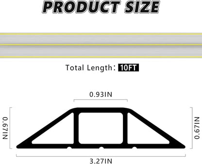 10Ft Cord Covers for Wires on Floor, 3-Channel Floor Cord Cover - Image 2