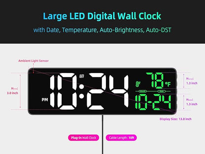 Large LED Digital Wall Clock - Image 3