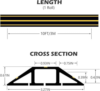 10Ft Cord Covers for Wires on Floor, 3-Channel Floor Cord Cover - Image 2