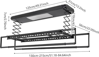 banborba Electric Retractable Airing Rack, Ceiling Mounted Clothes Drying Rack - Image 4