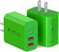 2 Pack USB C Charger, 40W Fast Charge Cube, 4-Port QC+PD Wall Plug, Galaxy S24 by Dulums