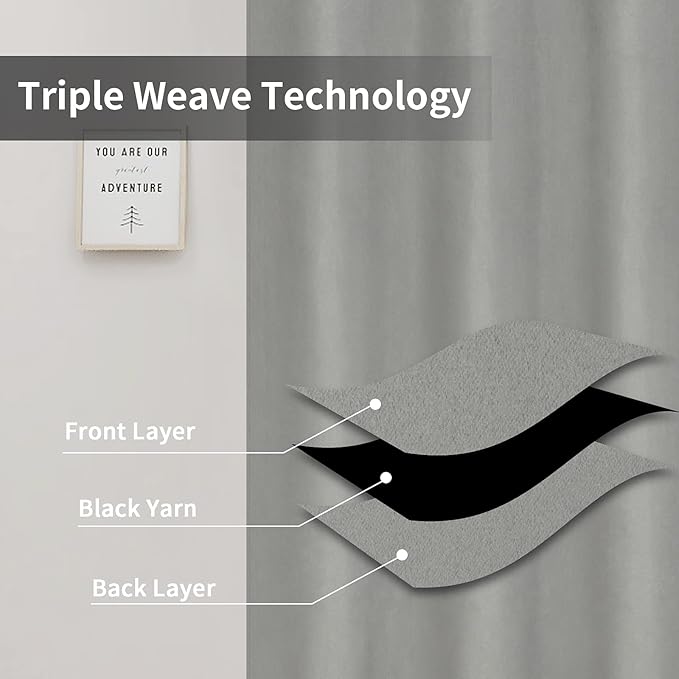 Easy-Going Blackout Curtains for Bedroom, Solid Thermal Insulated Grommet and - Image 3