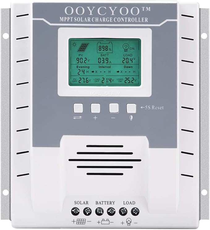 OOYCYOO MPPT Charge Controller 40 amp 12V/24V Auto, 40A Solar Panel Charge by OOYCYOO