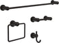 delta 4-piece matte black bathroom set towel rack, main product view
