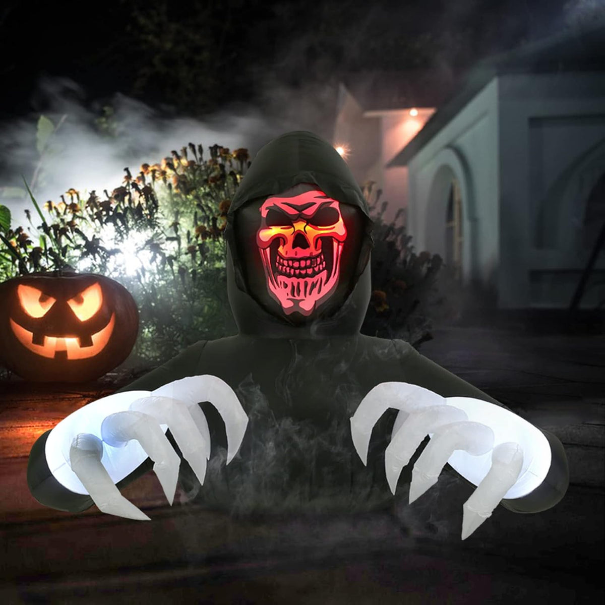 6.8FT Width Inflatables Grim Reaper Outdoor Halloween Decoration Blow Up for ...