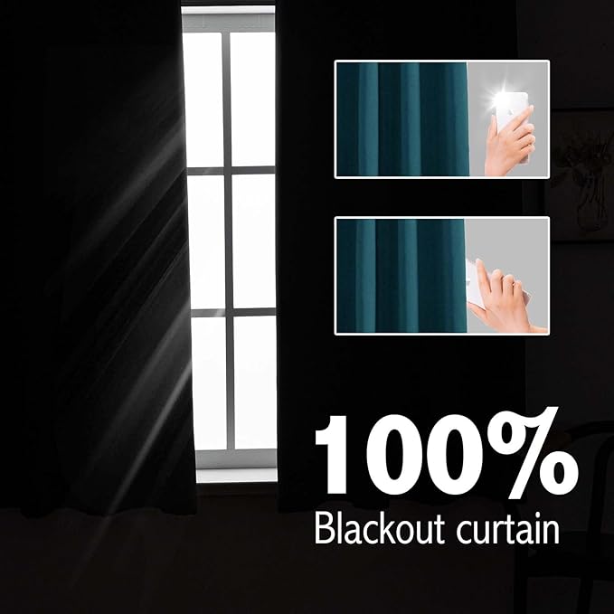 Anytime 100% Blackout Curtain 2 Panels Set, Thermal Insulated Window Drapes - Image 3