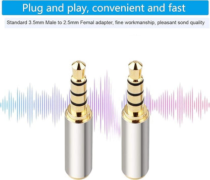 Mizi [2 Pack 3.5mm Male to 2.5mm Female Stereo Audio Adapter Headset Converter - Image 2