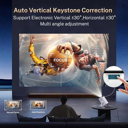 Mini Projector with WiFi 6 and Bluetooth 5.4 Built-in Apps Portable Projector - Image 6