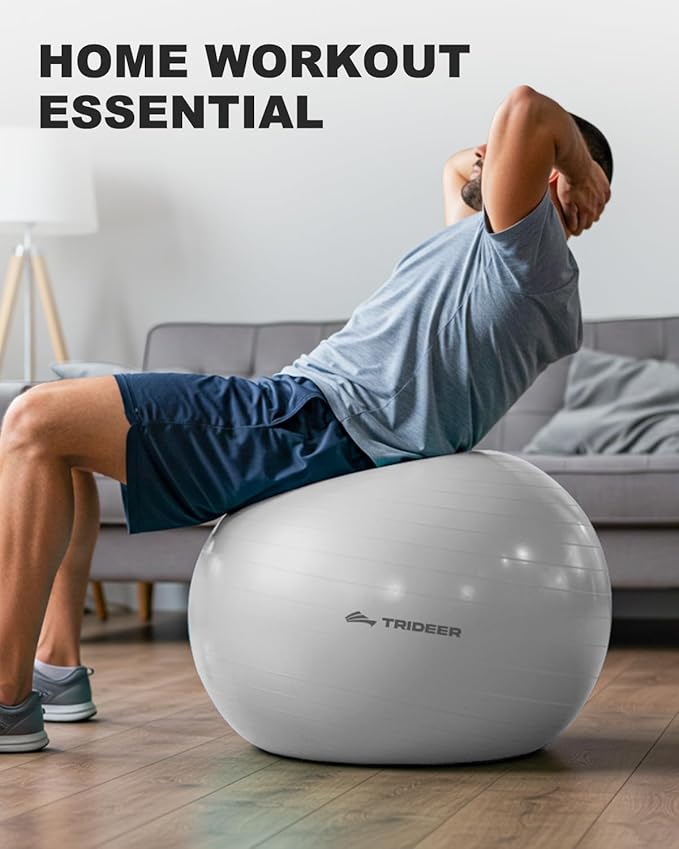 Trideer Exercise Ball for Yoga, Pilates & Fitness – Stability Ball Equipment - Image 4