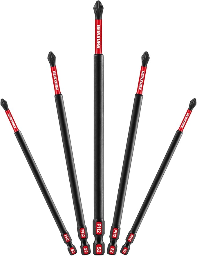 Impact Tough #2 Phillips 6 in. Anti-slip Head Insert Driver Bits by GEINXURN