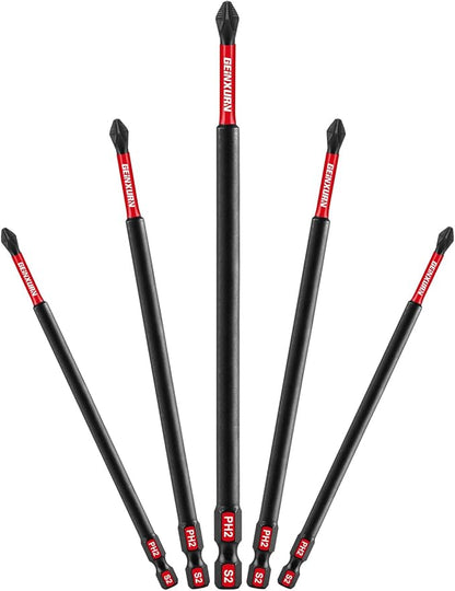 Impact Tough #2 Phillips 6 in. Anti-slip Head Insert Driver Bits by GEINXURN