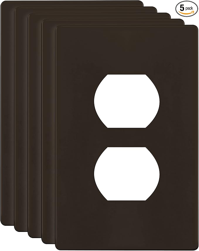 ENERLITES SI8821-BR Duplex Outlet Receptacle Cover, Screwless Wall Plate by Enerlites