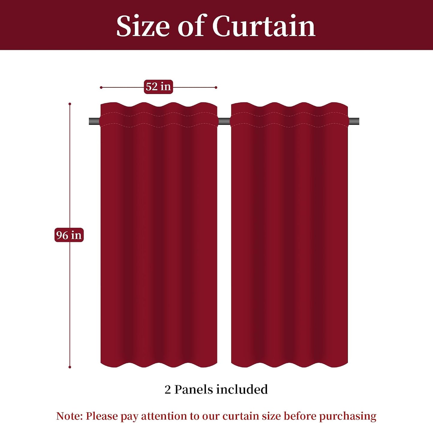 Loom and Mill Luxury Red Damask Curtains for Bedroom, 2 Panels, 52"W x 96"L | Textured Lined Jacquard Curtain Panels with Tiebacks, Window Curtain for Living Room Banquet Christmas Decoration, Rod Pocket