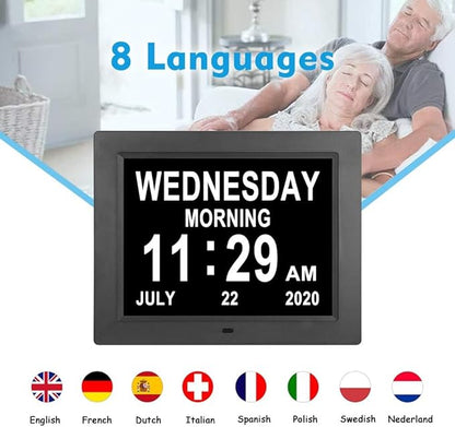 ybest Extra Large Day Date Time Digital Day of Week Clock 8 Alarm Option - Image 4