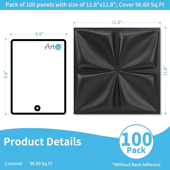 Art3d 100 Pack Decorative 3D Wall Panels, 97 Sq.Feet PVC Interior Wall Décor - Image 2