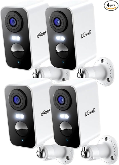ieGeek Security Cameras Wireless Outdoor 4pcs, 2K 3MP Battery Powered WiFi by ieGeek