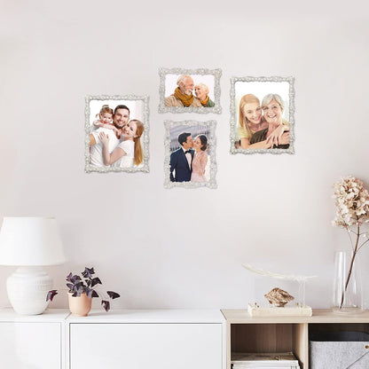DIKAR 8x10 Picture Frame with Pearl for Wedding, Silver Plated with HD Acylic Finish Photo Frames with Rhinestones for Horizontal and Vertical Decor Tabletop Display