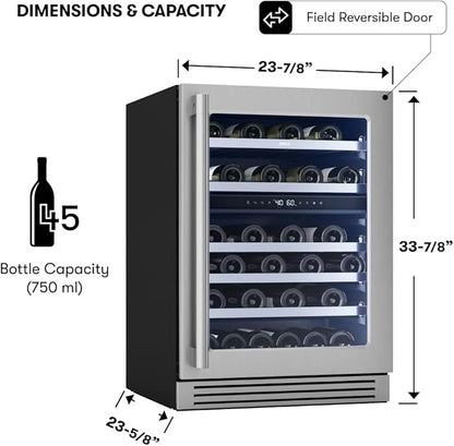 Zephyr Presrv 24 Inch Pro Wine Fridge Dual Zone Under Counter - Image 3