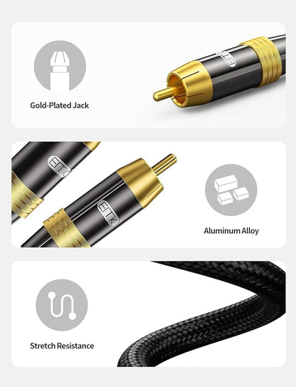 Subwoofer Cable, EMK Digital Coaxial Audio Cable Premium S/PDIF RCA Male to RCA - Image 7