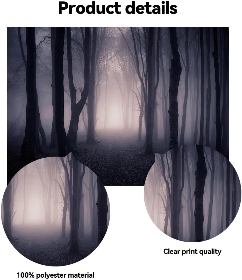 10x8 FT Spooky Forest Backdrop Scary Halloween Themed Party Photo Backdrop Da...