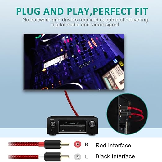 Goalfish RCA Cable, 2-Male to 2-Male RCA Audio Cord Stereo Subwoofer Cable - Image 4