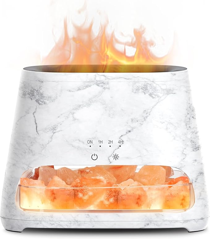 SALKING 2-in-1 Ultrasonic Essential Oil Diffuser & Himalayan Salt Lamp by SALKING