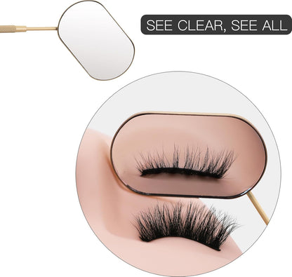 Pretty memory Large Lash Mirror, Stainless Steel Eyelash Mirror, Makeup Mirror for Lash Extension Supplies (Skin Color)