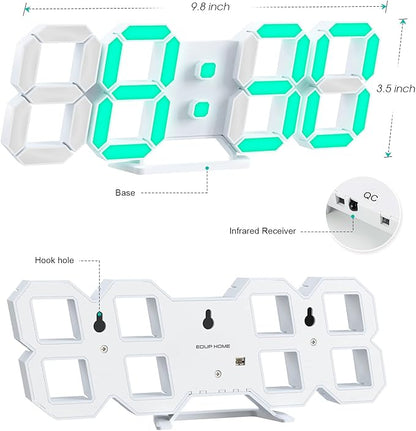 EDUP HOME 3D LED Neon Digital Desk Wall Alarm Clock RGB Night Light 7 Colors - Image 7