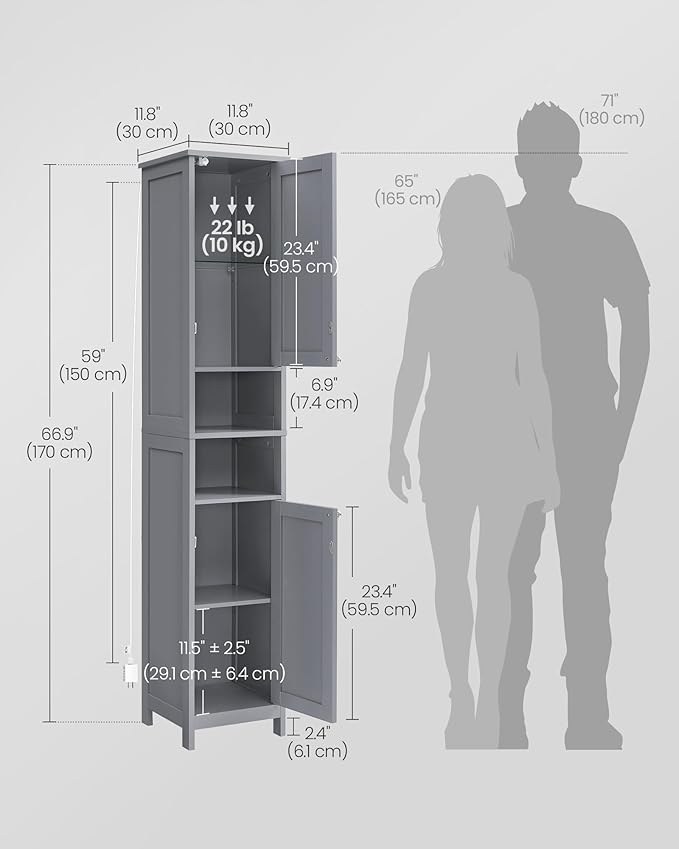 VASAGLE Tall Storage Cabinet - Image 3