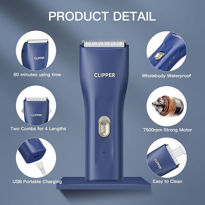 Dog Clippers, Quiet Washable USB Rechargeable Cordless Dog Grooming Kit - Image 2