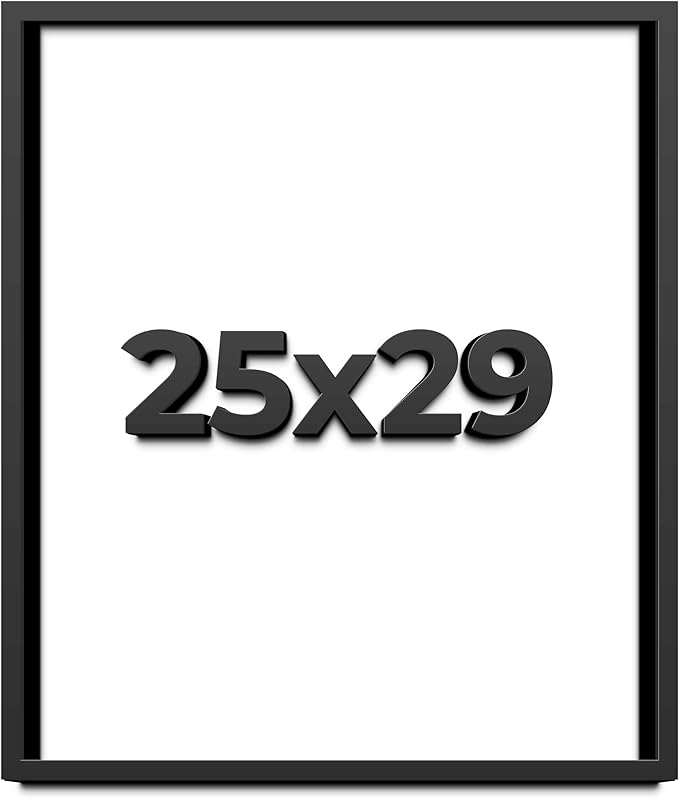 25x29 Shadow Box Frame Black | 1 Inch Deep Solid Wood Shadowbox Display Frame | by CustomPictureFrames