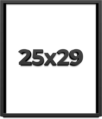 25x29 Shadow Box Frame Black | 1 Inch Deep Solid Wood Shadowbox Display Frame | by CustomPictureFrames