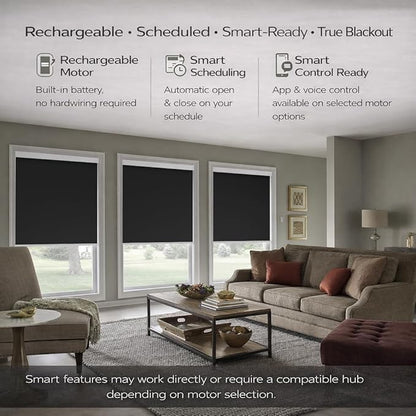 ZSHINE Motorized Blackout Window Blinds Customize Width Remote Control Wireless - Image 4