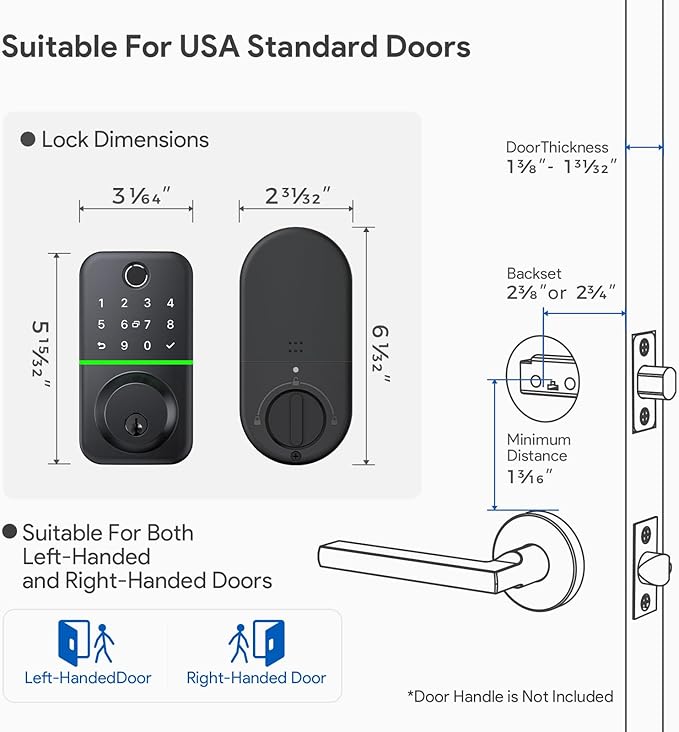Smart Door Lock Deadbolt with Keypad: Keyless Entry Door Lock - Image 6