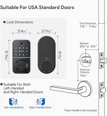 Smart Door Lock Deadbolt with Keypad: Keyless Entry Door Lock - Image 6