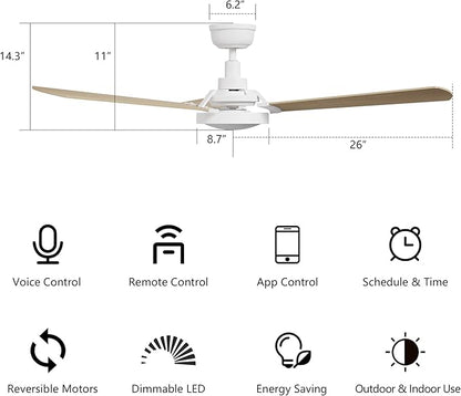 SMAAIR 52 Inch Smart Wifi Ceiling Fans - Image 8