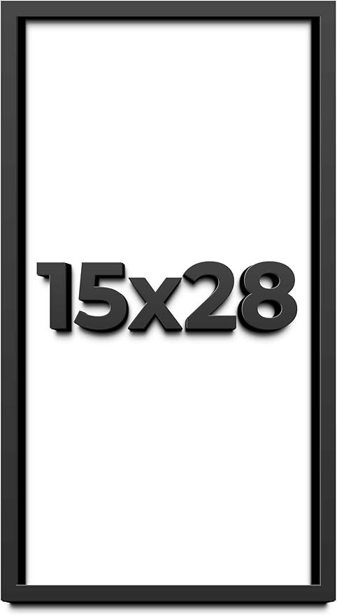 15x28 Shadow Box Frame Black | 1 Inch Deep Solid Wood Shadowbox Display Frame | by CustomPictureFrames