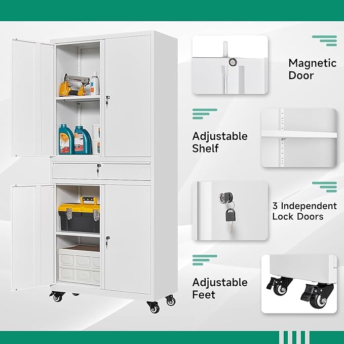 Letaya Metal Garage Storage Cabinet - Image 5